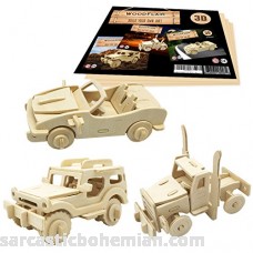 WoodFlair 3D Wooden Puzzle Set of 3 Cars Cars B01MRYA9AZ